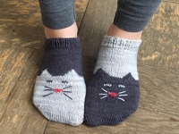 ravelry Geena Garcia YinYang Kitty Ankle Socks